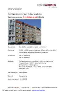 KOMMWOHNEN Görlitz mbH Konsulstr. 65, 02826 Görlitz Vom Eigentümer wird zum Verkauf angeboten: Eigentumswohnung W 17 Krölstr. 44 a/b in Görlitz