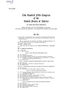 H. ROne Hundred Fifth Congress of the United States of America AT T H E S E C O N D S E S S I O N