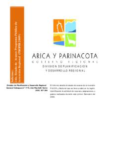 Gobierno Regional  Minuta Informativa Coordinación Regional de Inversiones  Región Arica y Parinacota