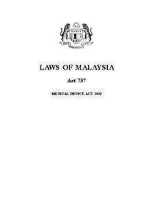 Medical Device  laws OF MALAYSIA