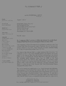Comments of the Committee of 100 on the Federal City on the Final National Mall Plan[removed]