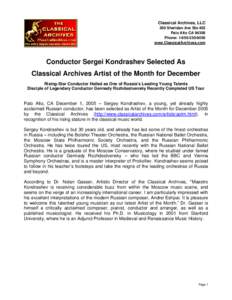 Classical Archives, LLC 200 Sheridan Ave Ste 403 Palo Alto CA 94306