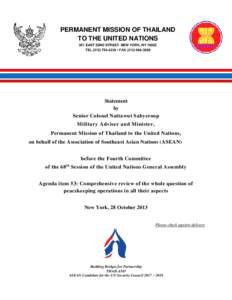 PERMANENT MISSION OF THAILAND TO THE UNITED NATIONS 351 EAST 52ND STREET· NEW YORK, NYTEL • FAXStatement