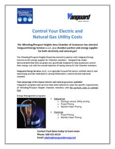 Control Your Electric and Natural Gas Utility Costs The Wheeling/Prospect Heights Area Chamber of Commerce has selected Vanguard Energy Services L.L.C. as a chamber partner and energy supplier for both electricity and na