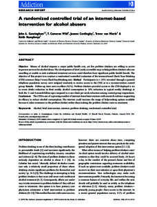 RESEARCH REPORT  doi:[removed]j[removed]02726.x A randomized controlled trial of an internet-based intervention for alcohol abusers