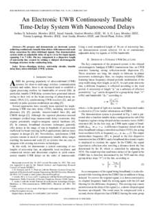 IEEE MICROWAVE AND WIRELESS COMPONENTS LETTERS, VOL. 18, NO. 2, FEBRUARY[removed]An Electronic UWB Continuously Tunable Time-Delay System With Nanosecond Delays