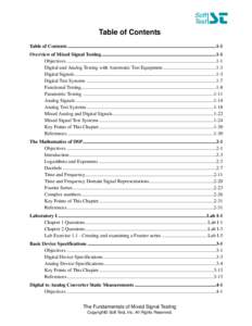 Table of Contents Table of Contents ........................................................................................................................1-1 Overview of Mixed Signal Testing............................