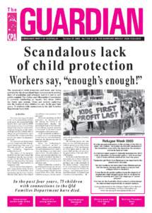 COMMUNIST PARTY OF AUSTRALIA  October[removed]No.1160 $1.50 THE WORKERS’ WEEKLY ISSN 1325-295X Scandalous lack of child protection