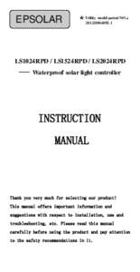 EPSOLAR  ☆ Utility model patent NO.： [removed]LS1024RPD / LS1524RPD / LS2024RPD