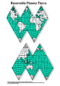 Recortable Planeta Tierra  1 - Marca con trazo grueso el Ecuador, el Trópico de Cáncer y el Trópico de Capricornio. 2 - Colorea los continentes con los siguientes tonos: Europa: Marrón; América:Verde; Asia: Amarillo