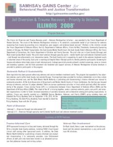 Mental health / Medicine / Military personnel / Law enforcement in the United States / Courts / Mental health court / United States Department of Veterans Affairs / Veteran / Illinois Department of Veterans Affairs / Drug rehabilitation / Law / Ethics