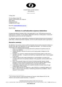 Professional associations / Continuing professional development / Chartered Secretaries Australia / Business / Microeconomics / CPA Australia / Human capital / Tax deduction / Accountability / Human resource management / Personal development / Corporate governance