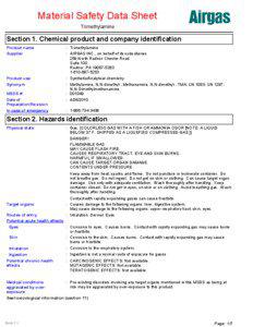 Material Safety Data Sheet Trimethylamine