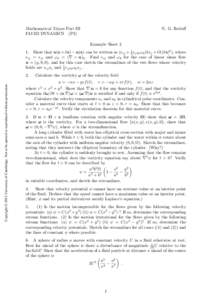 Mathematical Tripos Part IB FLUID DYNAMICS (P2) N. G. Berloff  Example Sheet 2