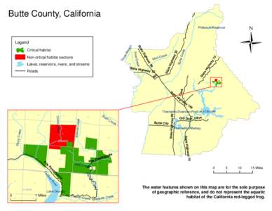 U.S. EPA - Red Legged Frog - Butte County, California - Area Map