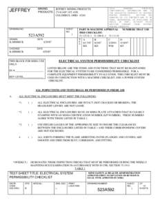 MINING PRODUCTS JEFFREY  DRAWING NO.