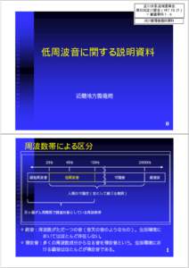 淀川水系流域委員会 第32回淀川部会（H17.10.21） ※審議資料１-６ 河川管理者提供資料  低周波音に関する説明資料