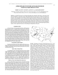 Lucas, S.G., Spielmann, J.A., Hester, P.M., Kenworthy, J.P. and Santucci, V.L., eds., 2006, Fossils from Federal Lands. New Mexico Museum of Natural History and Science Bulletin[removed]A PRELIMINARY INVENTORY OF FOSSIL 