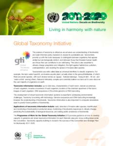 Living in harmony with nature  Global Taxonomy Initiative Global Taxonomy