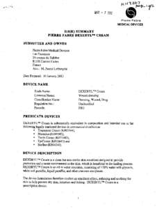 MAR[removed]Pierre Fabre MEDICAL DEVICES  510(K) SUMMARY