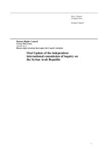 Distr.: General 18 March 2014 Original: English Human Rights Council Twenty-fifth session