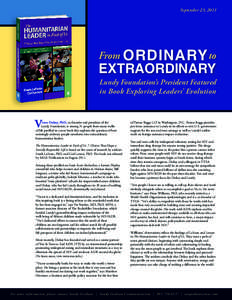 September 23, 2011  From ORDINARY to EXTRAORDINARY Lundy Foundation’s President Featured