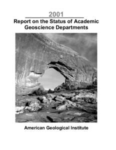 2001 Report on the Status of Academic Geoscience Departments American Geological Institute