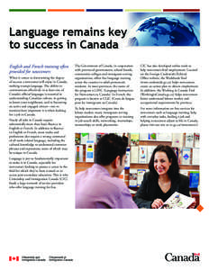 Language Instruction for Newcomers to Canada / Government / Internship / Permanent resident / Canada / English language / Immigration to Canada / English-language education / Department of Citizenship and Immigration Canada