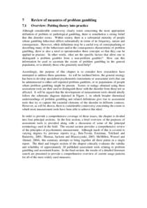 Educational psychology / Problem gambling / Abnormal psychology / Gambling / Validity / Mental disorder / Psychiatry / Ethics / Behavioral addiction