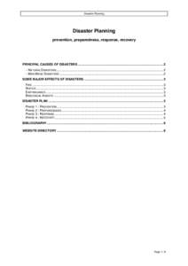 Archival science / Disaster preparedness / Humanitarian aid / Occupational safety and health / Preservation / Disaster recovery / Business continuity planning / Disaster / National Preservation Office / Management / Public safety / Emergency management