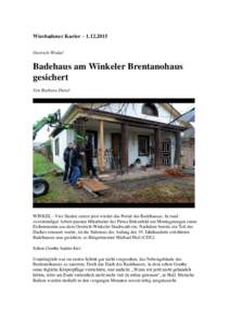 Wiesbadener Kurier – Oestrich-Winkel Badehaus am Winkeler Brentanohaus gesichert Von Barbara Dietel