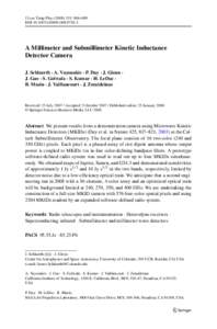 J Low Temp Phys[removed]: 684–689 DOI[removed]s10909[removed]A Millimeter and Submillimeter Kinetic Inductance Detector Camera J. Schlaerth · A. Vayonakis · P. Day · J. Glenn ·