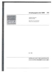 Arbeitspapiereder GMD 310 Joachim Hertzberg Andreas Günter Beitöäge zum 2. WCökshcp Planen und Konfigurieren