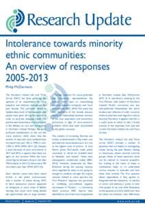 Intolerance towards minority ethnic communities: An overview of responses[removed]Philip McDermott The Northern Ireland Life and Times