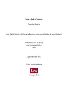 Steve Paikin / TVOKids / TVOntario / Television in Canada / Television / The Agenda