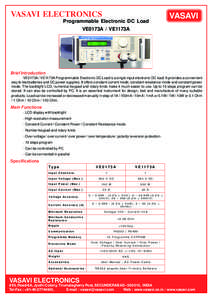VASAVI ELECTRONICS Programmable Electronic DC Load VASAVI  VE0173A / VE1173A