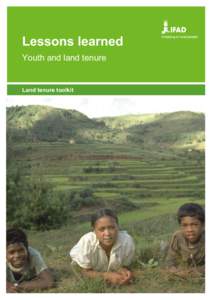 Lessons learned Youth and land tenure Land tenure toolkit  i