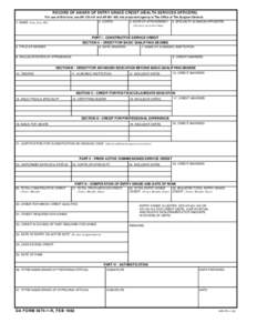 RECORD OF AWARD OF ENTRY GRADE CREDIT (HEALTH SERVICES OFFICERS) For use of this form, see AR[removed]and AR[removed]; the proponent agency is The Office of The Surgeon General. 2. CORPS  1. NAME (Last, first, MI)