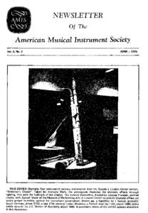NEWSLETTER Of The American Musical Instrument Society Vol. 4, No.2