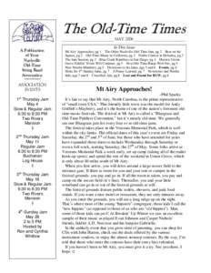 The Old-Time Times _________________________ MAY 2006 _________________________ A Publication of Your Nashville Old-Time
