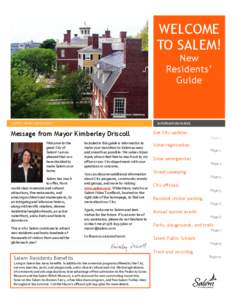 WELCOME TO SALEM! New Residents’ Guide