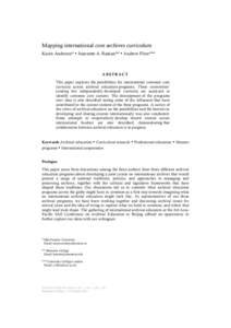 Mapping international core archives curriculum Karen Anderson* • Jeannette A. Bastian** • Andrew Flinn*** ABSTRACT This paper explores the possibilities for international common core curricula across archival educati