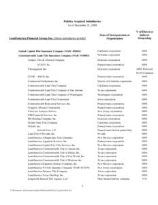 Subsidiaries of LandAmerica Financial Group, Inc