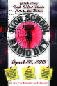 Celebrating High School Radio Across the Nation e r
