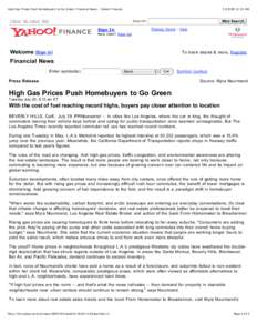 High Gas Prices Push Homebuyers to Go Green: Financial News - Yahoo! Finance:33 AM Search: