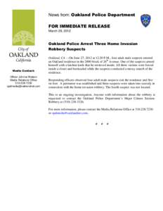Law enforcement / Oakland /  California / Home invasion / Police / Geography of California / National security / Security