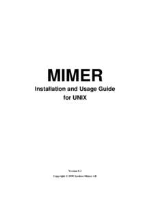 Click here to visit our Web Site  MIMER Installation and Usage Guide for UNIX