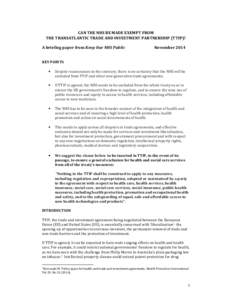 General Agreement on Trade in Services / International trade / World Trade Organization / Medicine / NHS Confederation / National Health Service / Health / NHS England