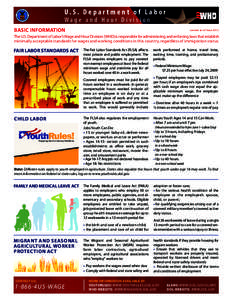 U.S. Department of Labor Wage and Hour Division BASIC INFORMATION current as of June 2012