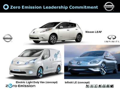 Zero Emission Leadership Commitment  Nissan LEAF Electric Light Duty Van (concept)